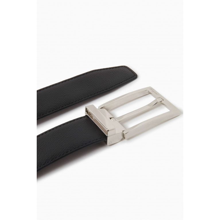 Ferragamo - Rectangular Buckle Reversible Belt in Stamped Leather