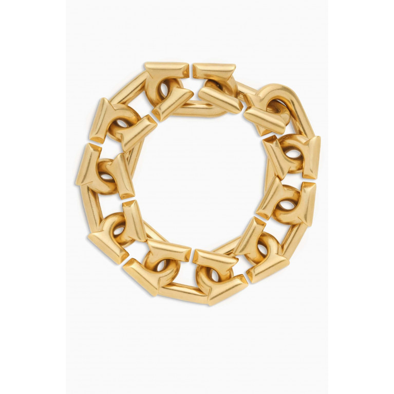 Ferragamo - Gancini Bracelet in Matte Gold Finish Steel