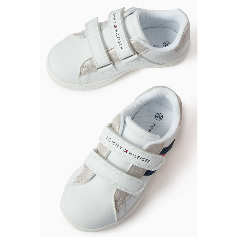 Tommy Hilfiger - Flag Low Cut Velcro Sneakers in Faux Leather