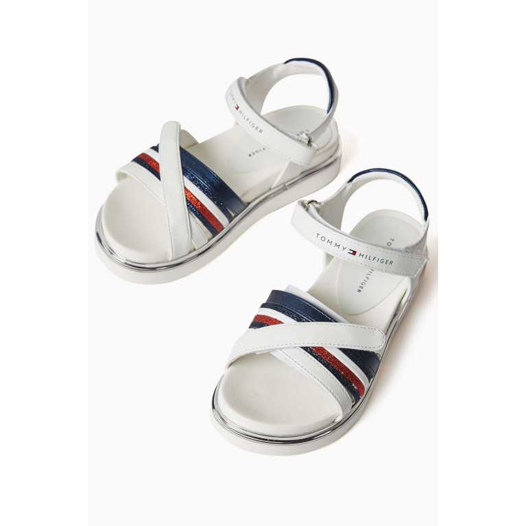 Tommy Hilfiger - Logo Velcro Sandals in Faux Leather