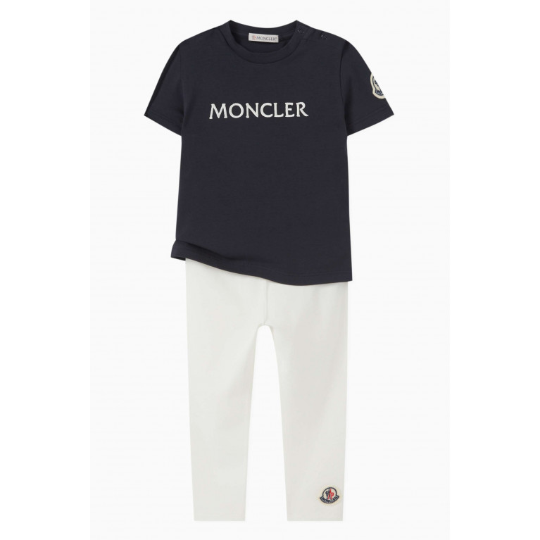 Moncler Enfant - Logo Patch Leggings in Cotton Jersey