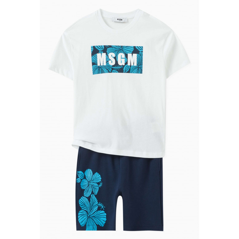 MSGM - Floral-print Bermuda Shorts in Fleece