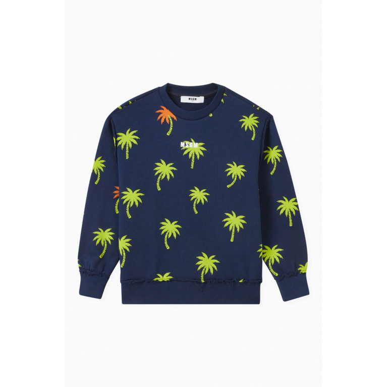 MSGM - Palm Tree Print Sweatshirt in Cotton