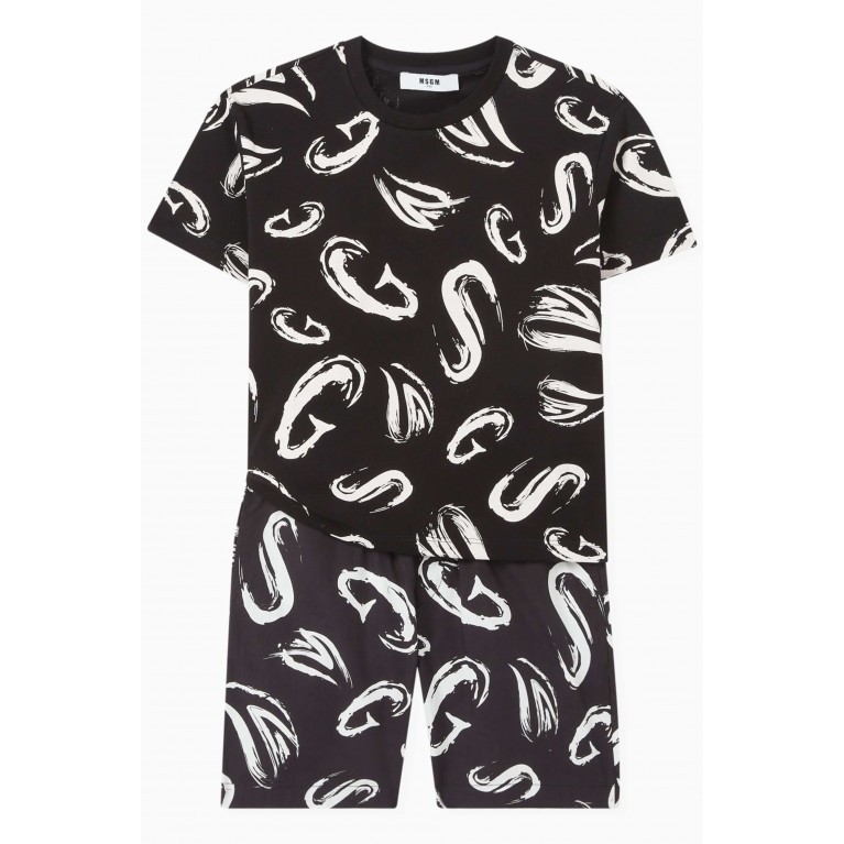 MSGM - All-over Print T-Shirt in Cotton