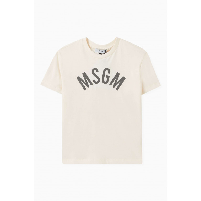 MSGM - Logo T-Shirt in Cotton Neutral