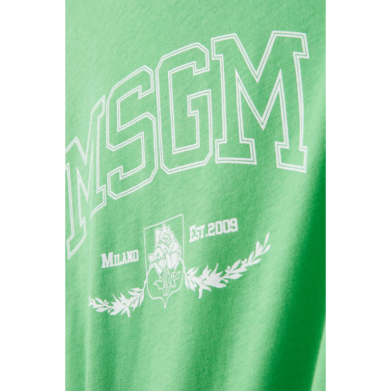MSGM - Logo T-Shirt in Cotton Green