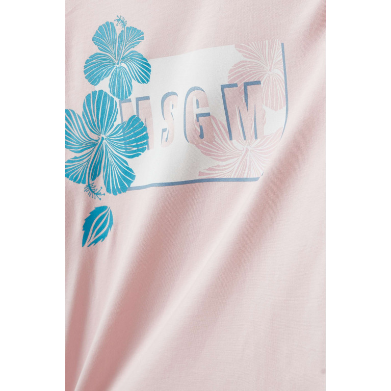 MSGM - Logo T-Shirt in Cotton Pink