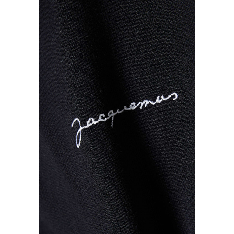 Jacquemus - Le Sweatshirt Brodé Hoodie in Cotton Jersey Black