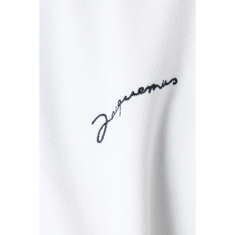Jacquemus - Le Sweatshirt Brodé Hoodie in Cotton Jersey White