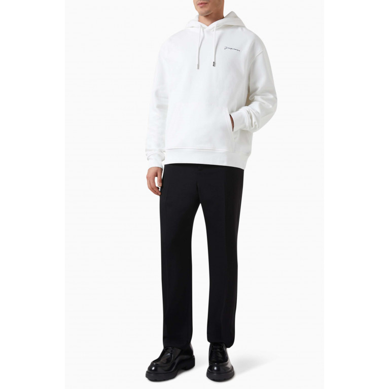 Jacquemus - Le Sweatshirt Brodé Hoodie in Cotton Jersey White