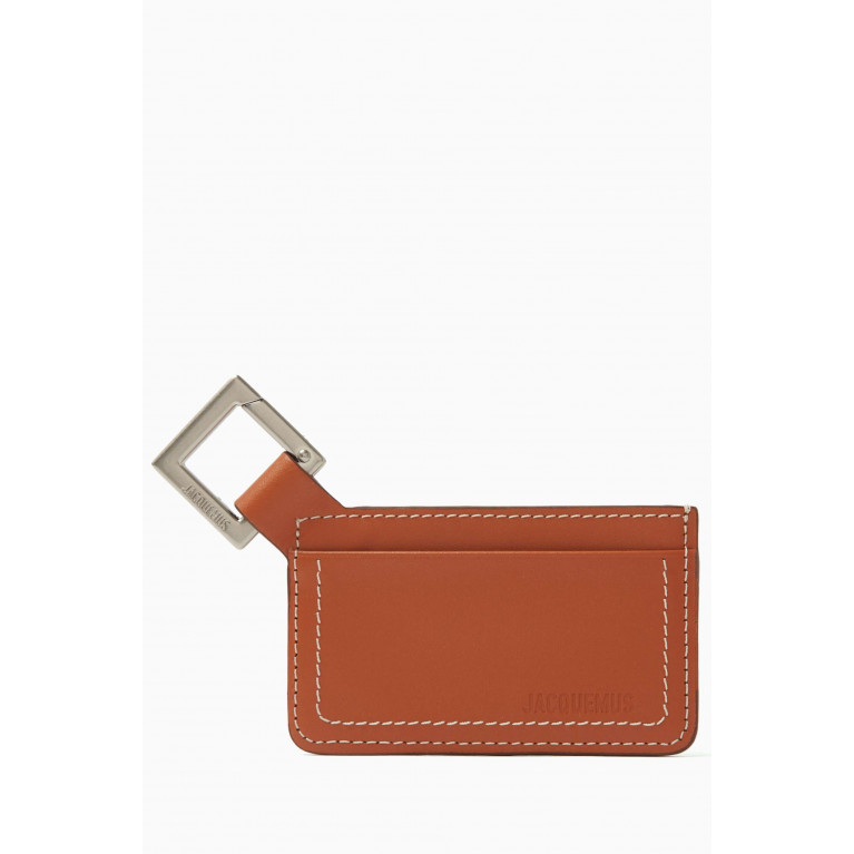 Jacquemus - Clip-on Card Holder in Leather Brown