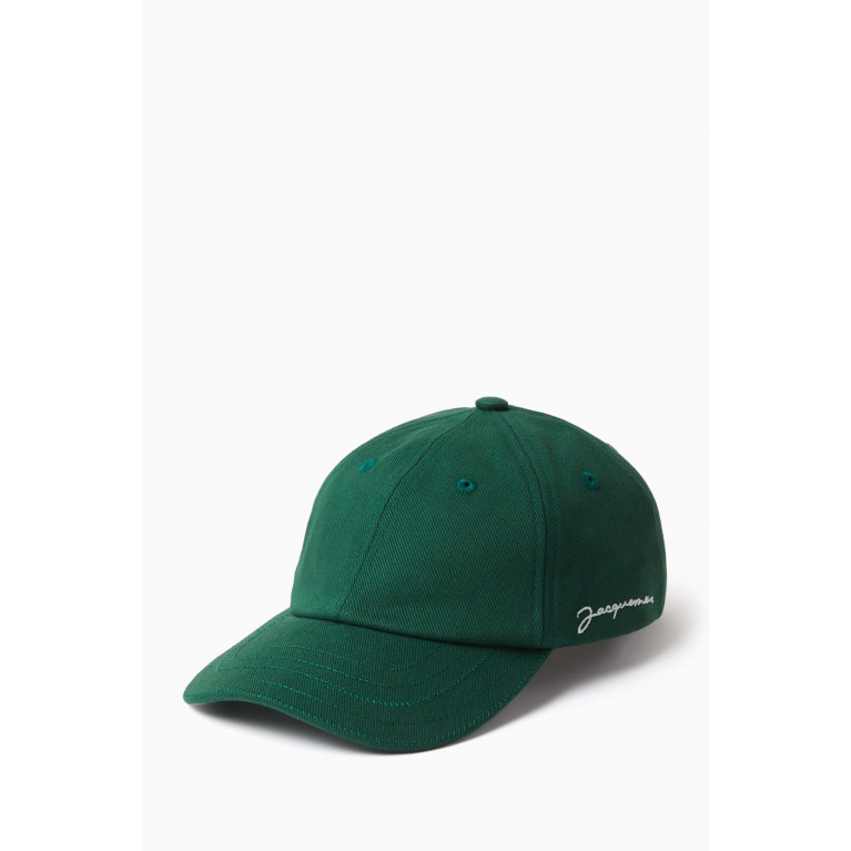 Jacquemus - Embroidered Logo Baseball Cap in Cotton Green
