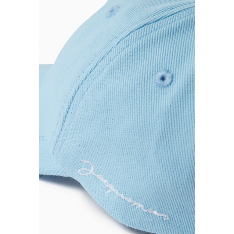Jacquemus - Embroidered Logo Baseball Cap in Cotton Blue