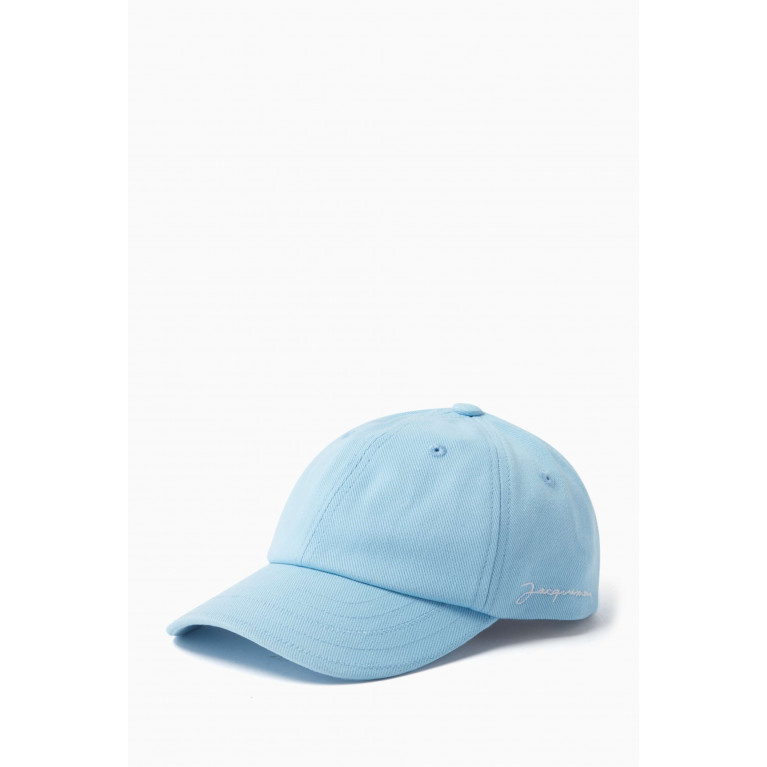 Jacquemus - Embroidered Logo Baseball Cap in Cotton Blue