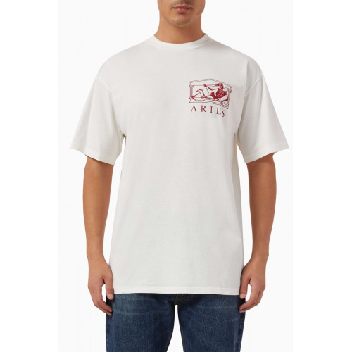 Aries - UFO Toile de Jouy T-shirt in Cotton Jersey