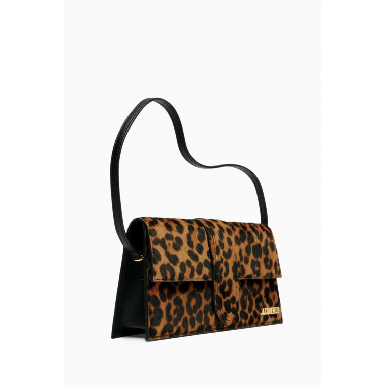 Jacquemus - Medium Le Bambino Long Shoulder Bag in Leopard-print Leather