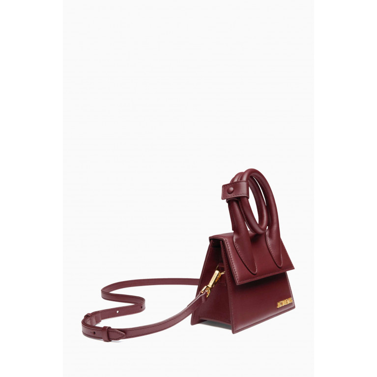 Jacquemus - Le Chiquito Noeud Bag in Leather Burgundy