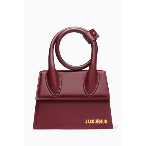Jacquemus - Le Chiquito Noeud Bag in Leather Burgundy