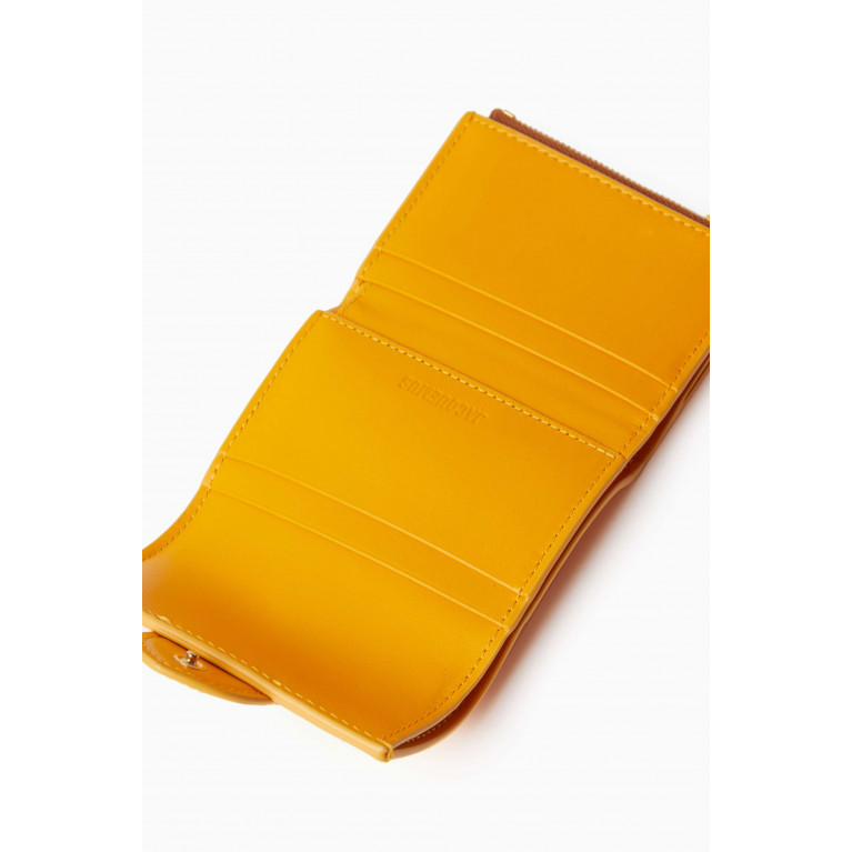 Jacquemus - Le Compact Bambino Flap Wallet in Calfskin Leather Orange