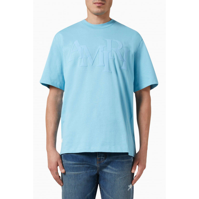 Amiri - Staggered Logo T-shirt in Cotton