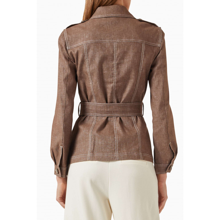Marella - Belted Outdoor Jacket in Cotton
