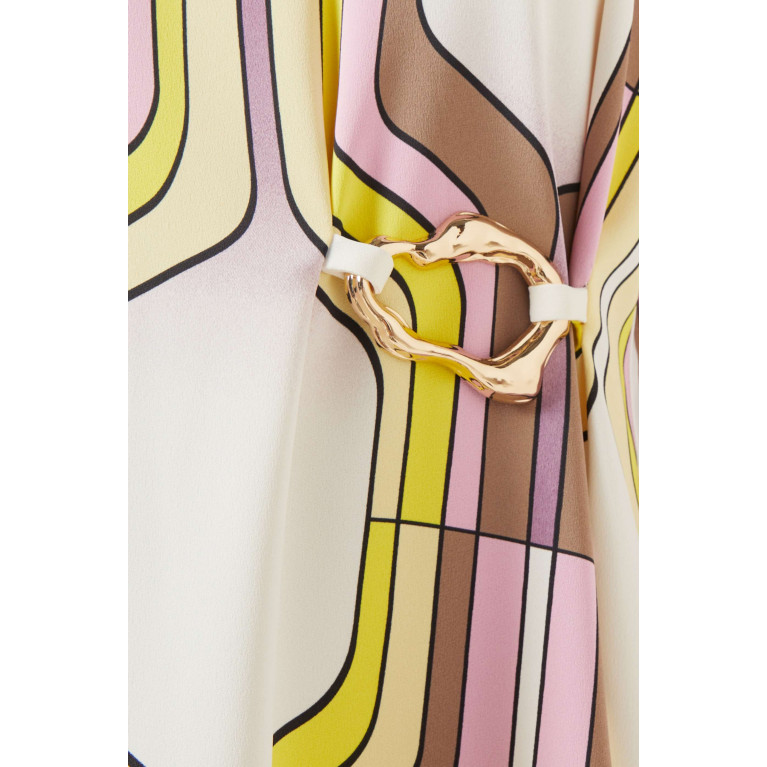 Marella - Scorza Printed Midi Dress in Crepe & Satin