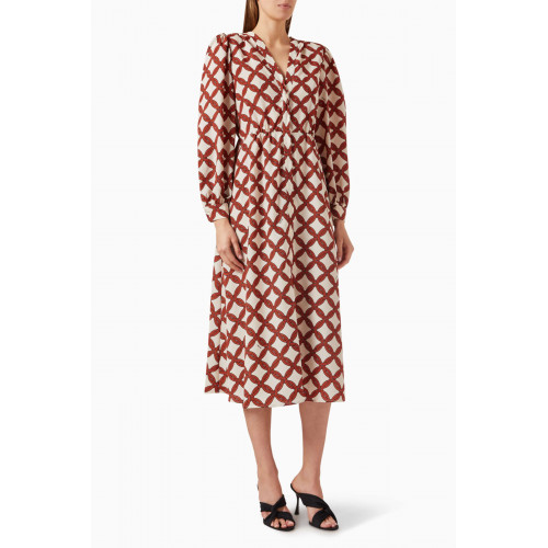 Marella - Remora Printed Midi Dress in Polyester Neutral