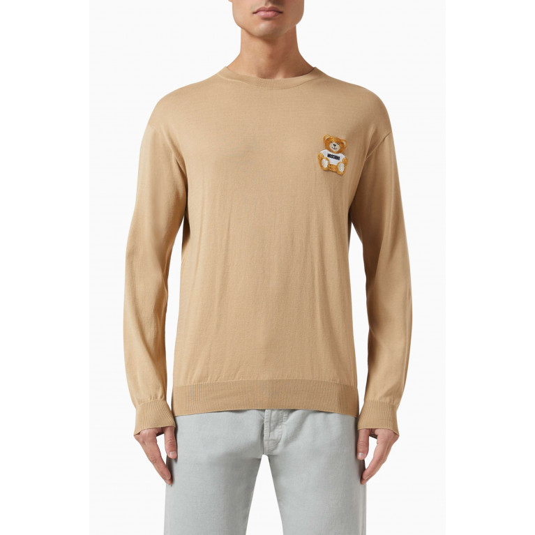 Moschino - Teddy Bear Patch Sweatshirt in Cotton Knit