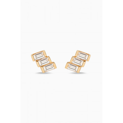Fergus James - Baguette Diamond Mini Ladder Studs in 18kt Gold