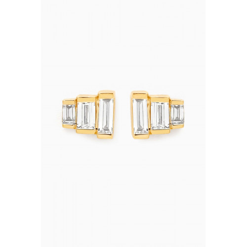 Fergus James - Trio Baguette Diamond Stud Earrings in 18kt Gold