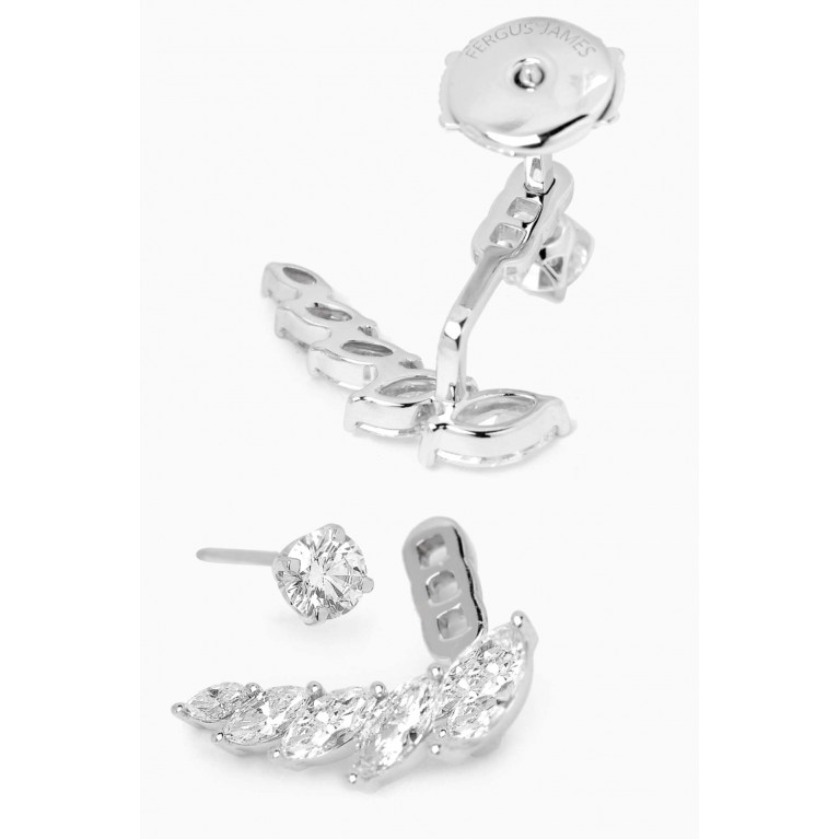 Fergus James - Marquise Diamond Angel Wing Slider Earrings in 18kt White Gold