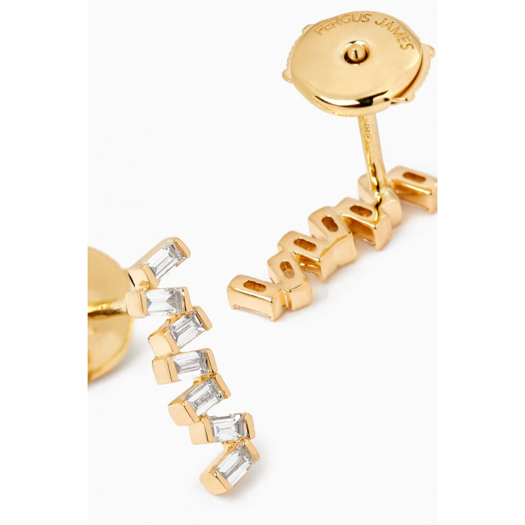 Fergus James - Baguette Diamond Ladder Studs in 18kt Gold