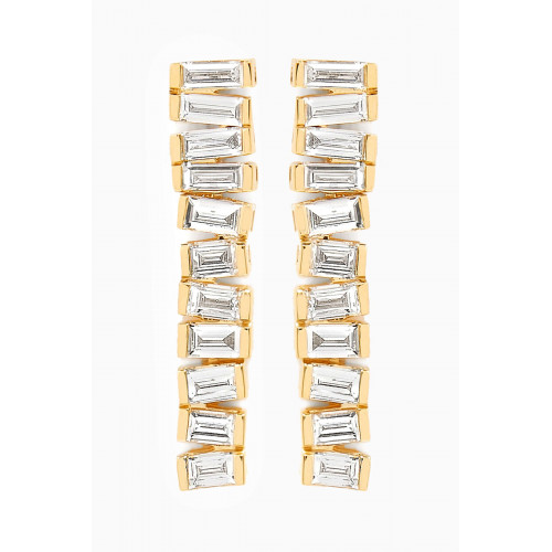 Fergus James - Baguette Diamond Ladder Drop Earrings in 18kt Gold