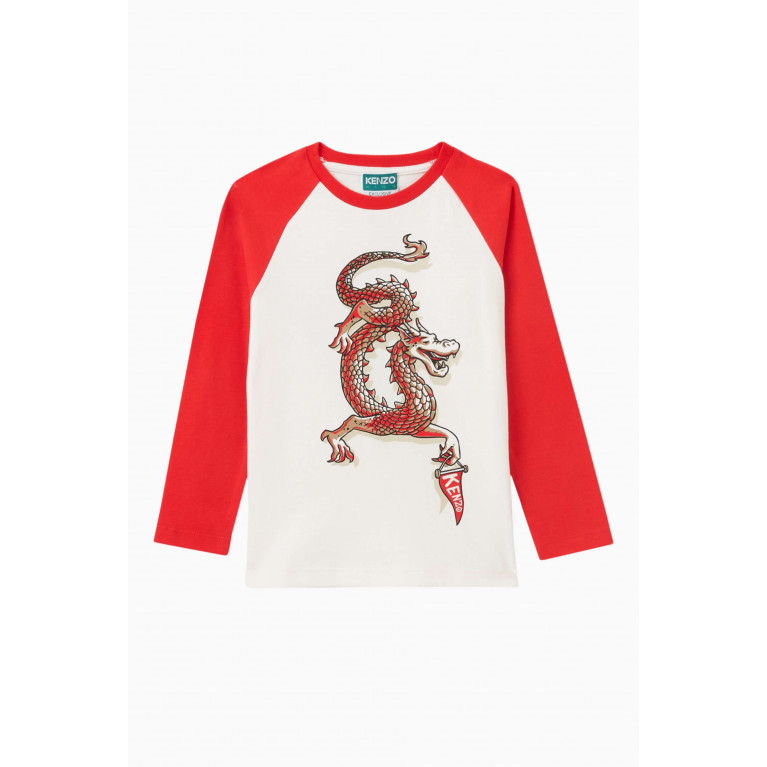 KENZO KIDS - Dragon-print Long-sleeve T-shirt