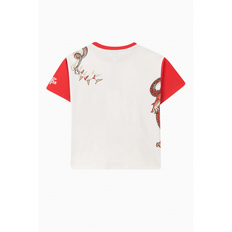 KENZO KIDS - Dragon-print T-shirt in Jersey