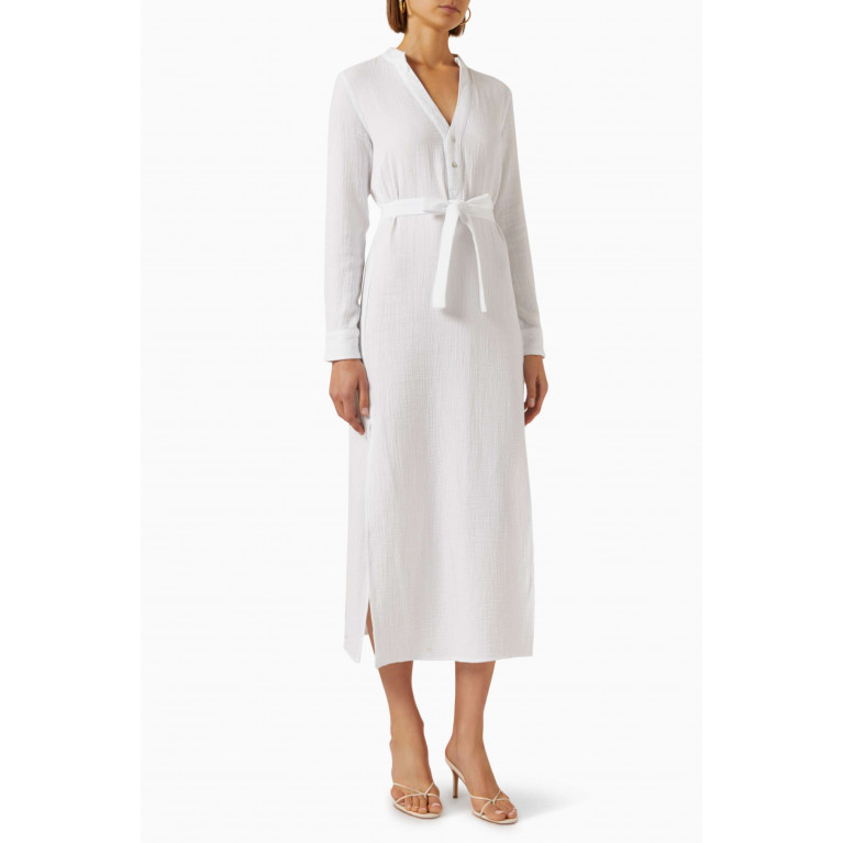 Bird & Knoll - Frieda Belted Shirt Midi Dress in Cotton
