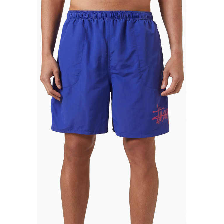 Stussy - Big Basic Swim Shorts in Nylon Blue