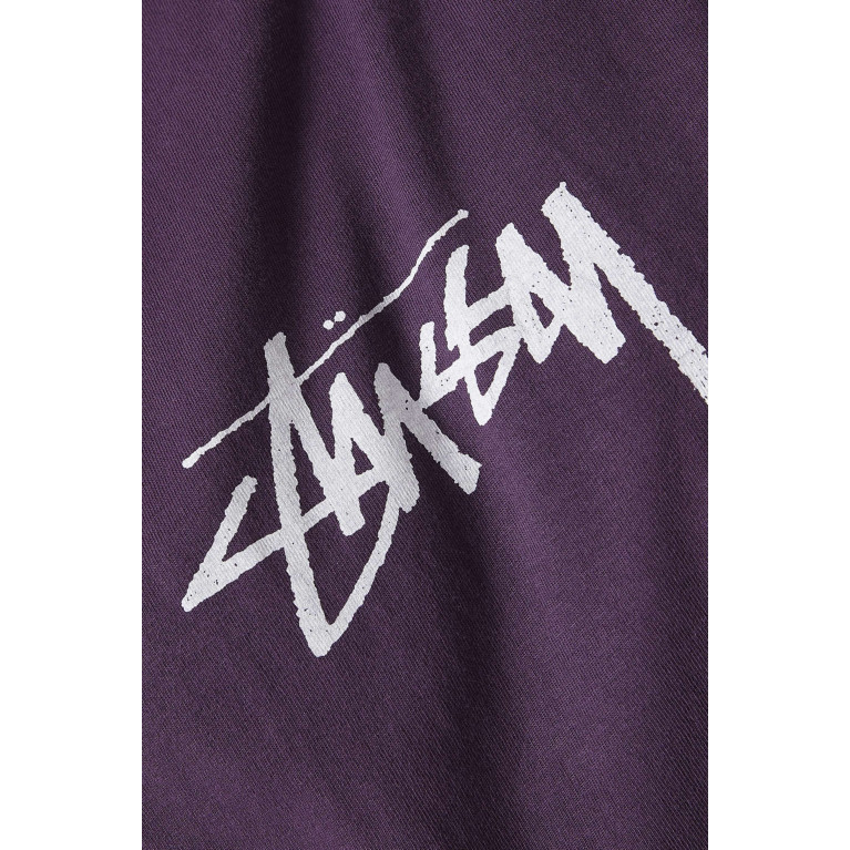 Stussy - Small Stock Pig. Dyed T-Shirt in Cototn Purple