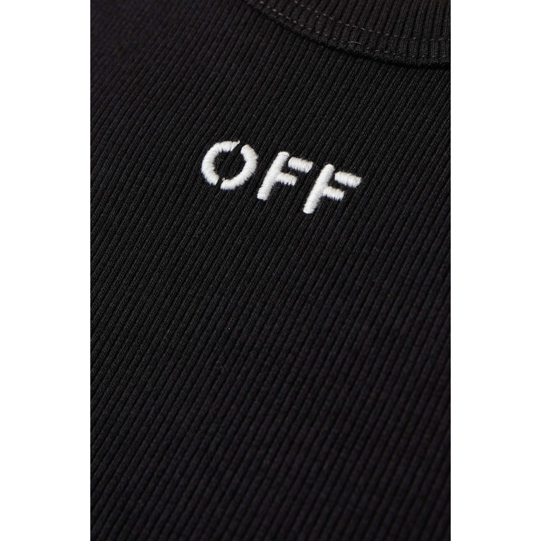 Off-White - Off Stamp Ribbed-knit T-shirt in Cotton