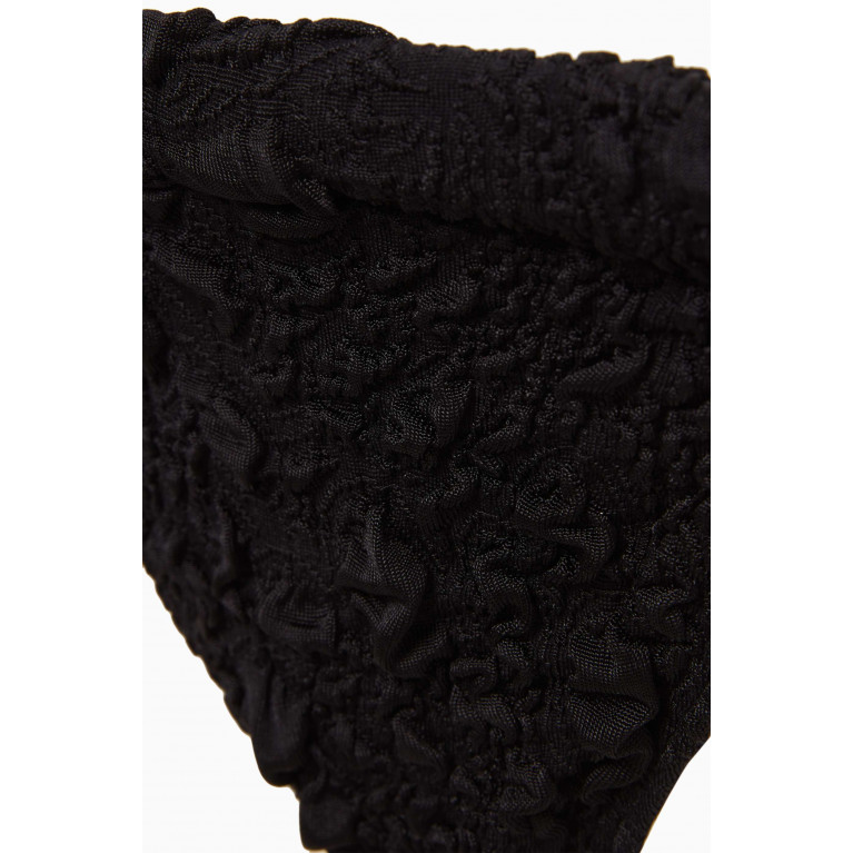 Leslie Amon - Paloma Bikini Briefs in Crinkled-jacquard Black