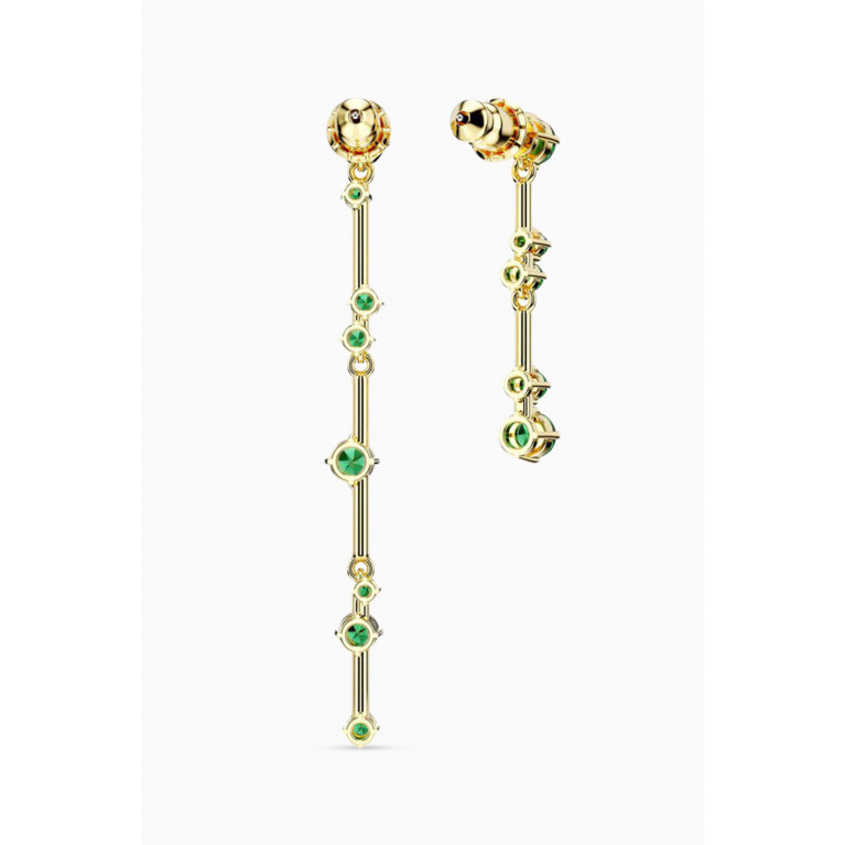 Swarovski - Constella Crystal Asymmetrical Drop Earrings in Gold-plated Metal