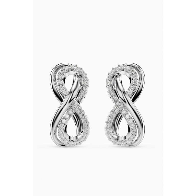 Swarovski - Infinity Crystal Stud Earrings in Gold-plated Metal