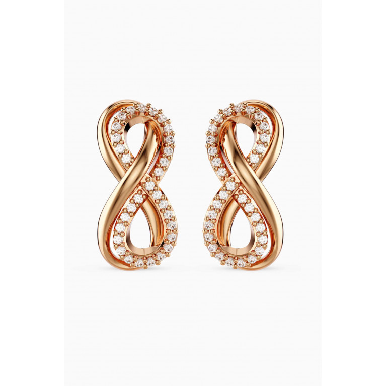 Swarovski - Infinity Crystal Stud Earrings in Rose Gold-plated Metal