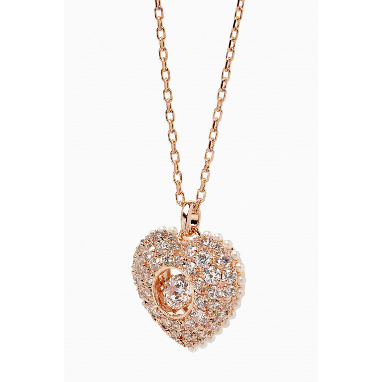 Swarovski - Hyperbola Heart Pendant Necklace in Rose Gold-plated Metal