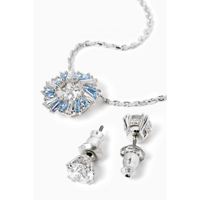 Swarovski - Idyllia Crystal Necklace & Stud Earrings Set in Rhodium-plated Metal