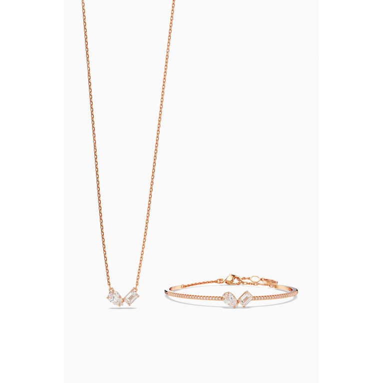 Swarovski - Mesmera Crystal Necklace & Bracelet Set in Rose Gold-plated Metal