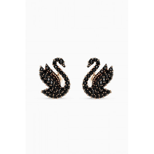 Swarovski - Iconic Swan Stud Earrings in Rose Gold-plated Metal