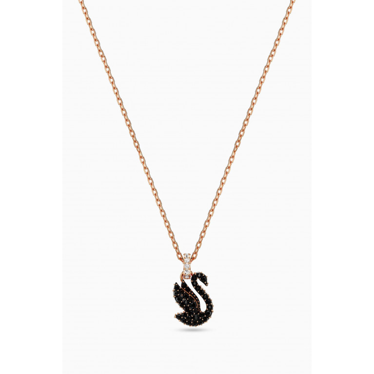 Swarovski - Iconic Swan Pendant Necklace in Rose Gold-plated Metal