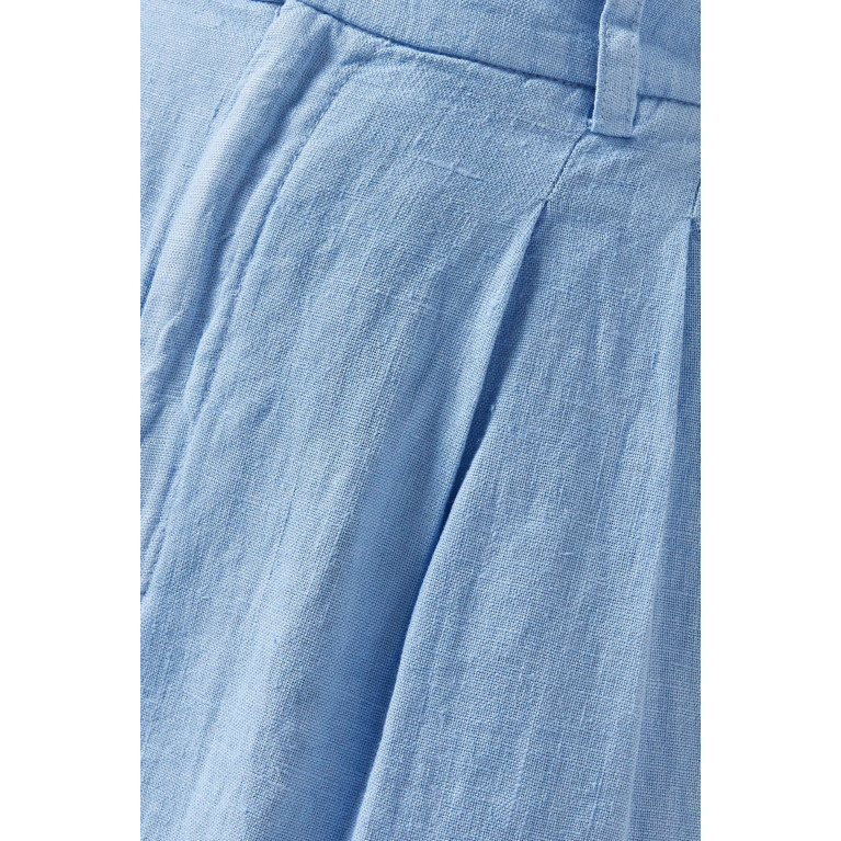 ALOHAS - Kaede Flared Pants in Linen Blue