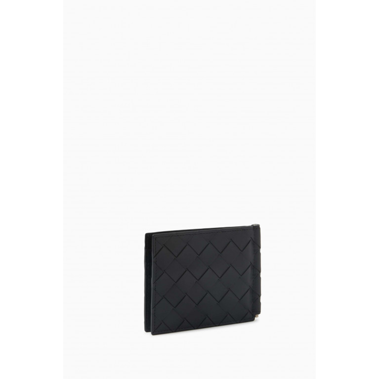 Bottega Veneta - Bill Clip Wallet in Intreccio Leather